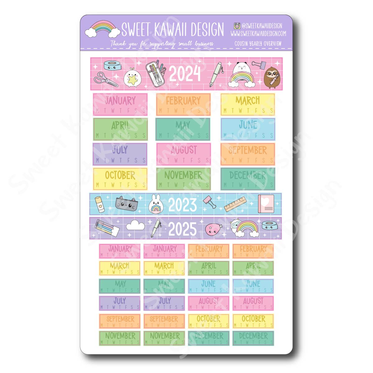 Hobonichi Cousin Monthly - January 2024 – Wonder Stickers Co.