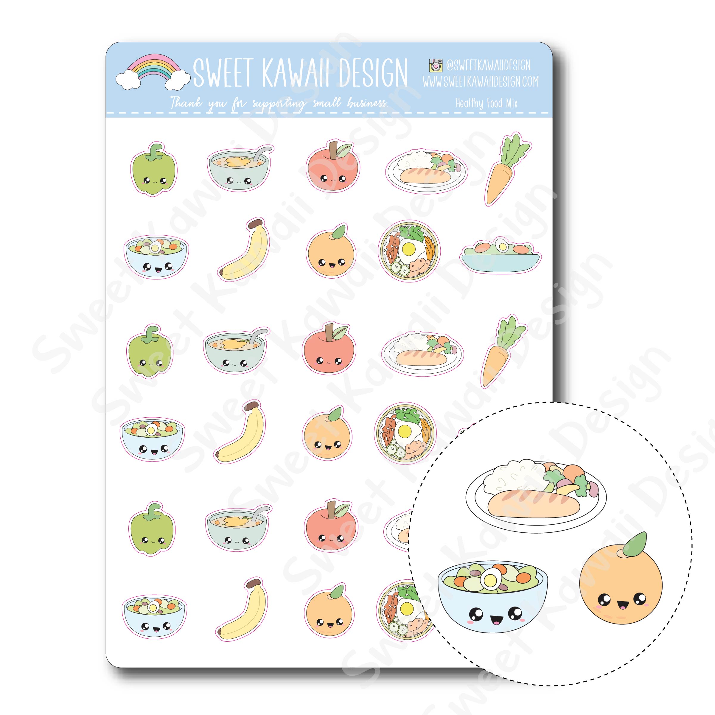 Cute Kawaii Food Stickers 