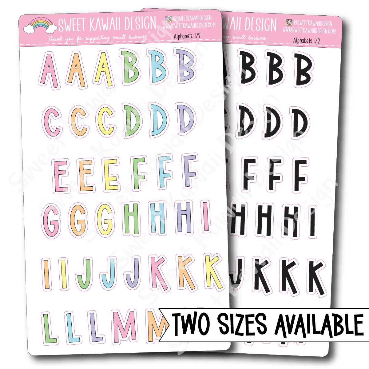 Alphabet Stickers - Options Available