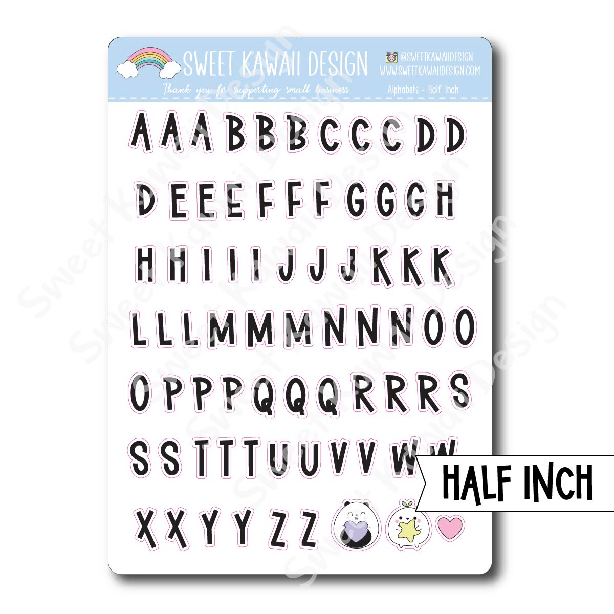 Alphabet Stickers - Options Available