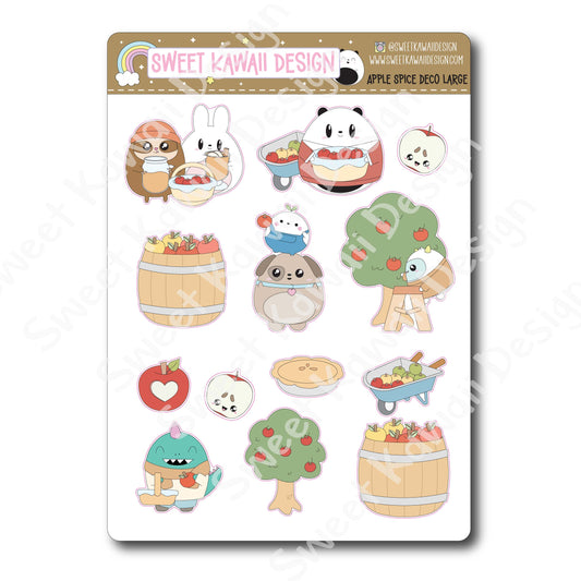 Kawaii Apple Spice Deco (LARGE) Stickers