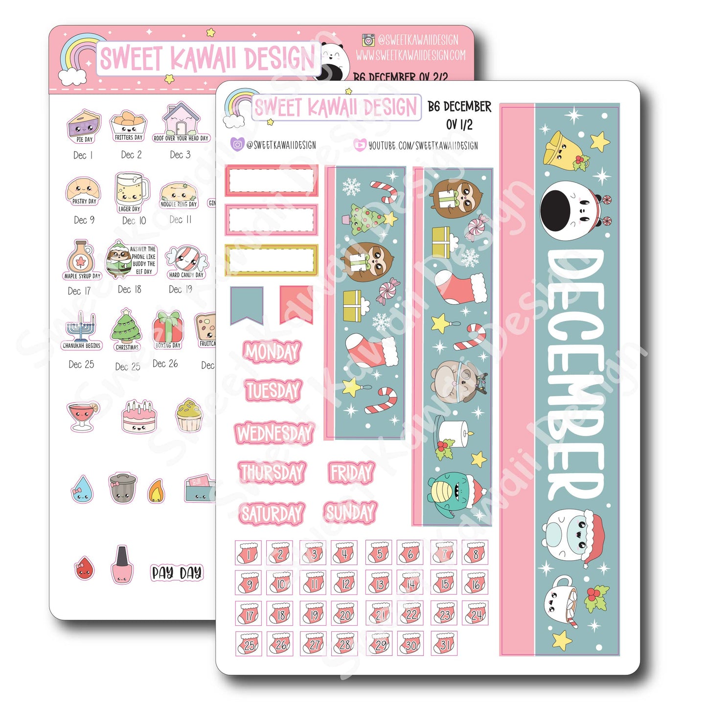 December 2024 Monthly Overview Stickers - B6 (Aura Estelle/Annie Plans)