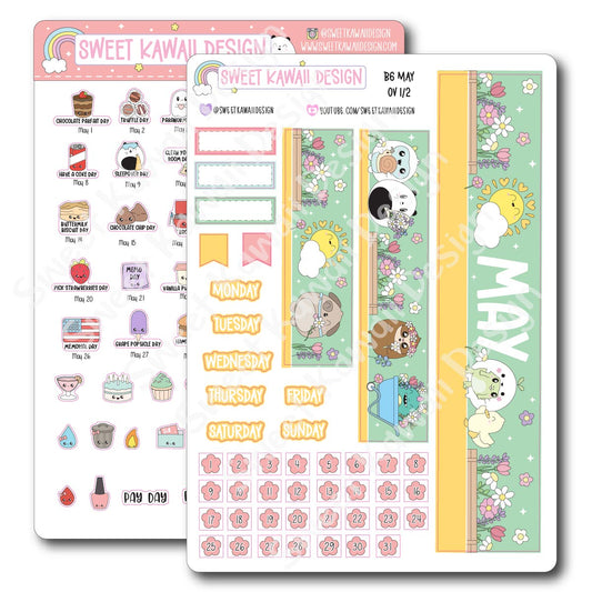 May 2025 Monthly Overview Stickers - B6 (Aura Estelle/Annie Plans)