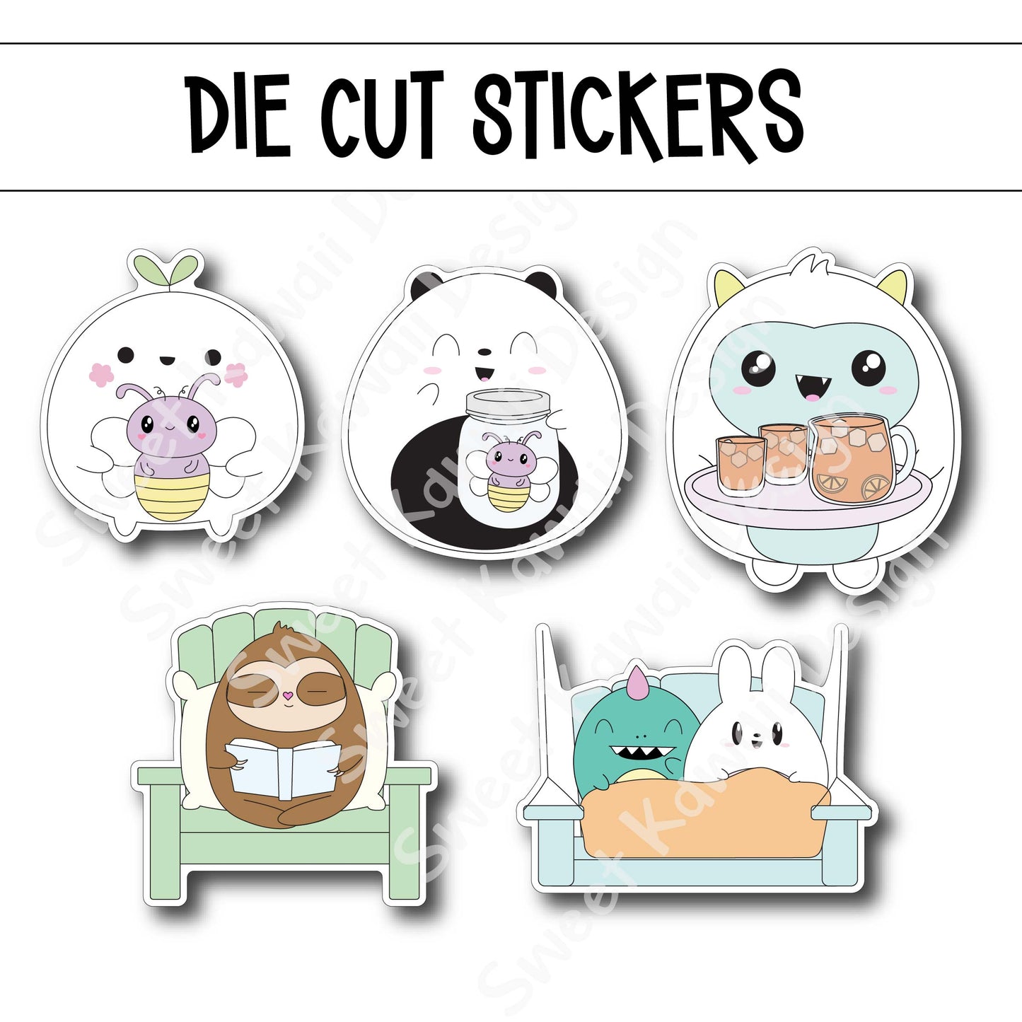 Kawaii Summer Nights Diecut Sticker Set