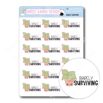 Kawaii Barely Surviving Stickers