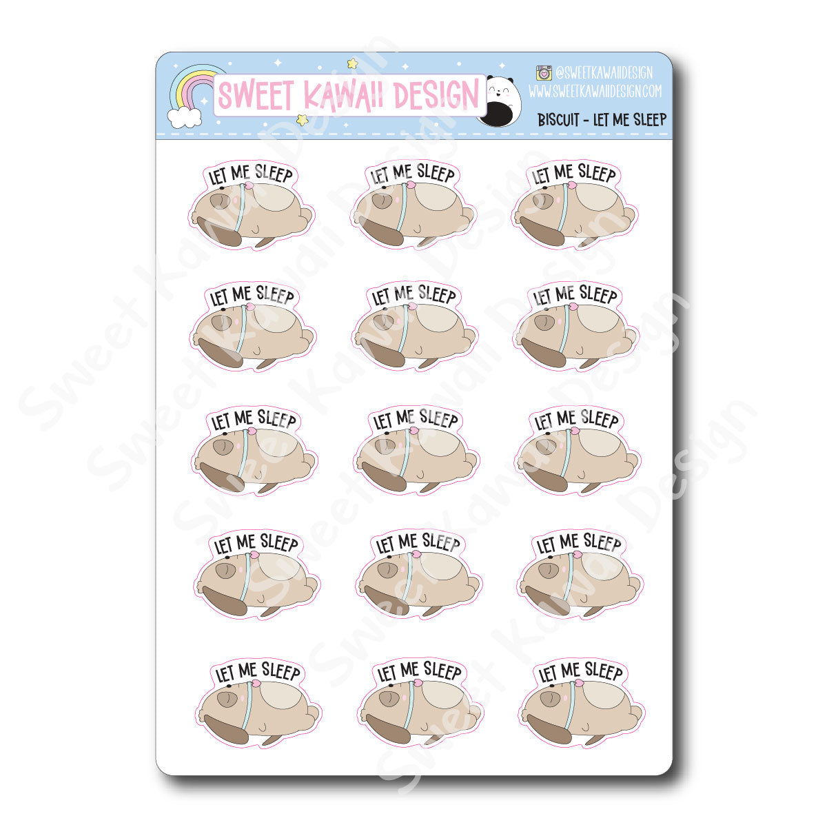 Kawaii Biscuit Stickers - Let Me Sleep