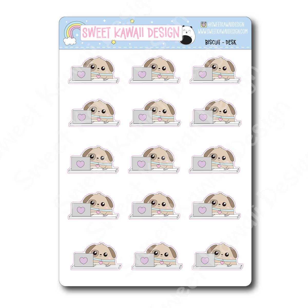 Kawaii Biscuit Stickers - Desk