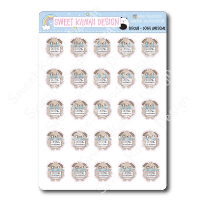 Kawaii Biscuit Stickers - Doing Awesome