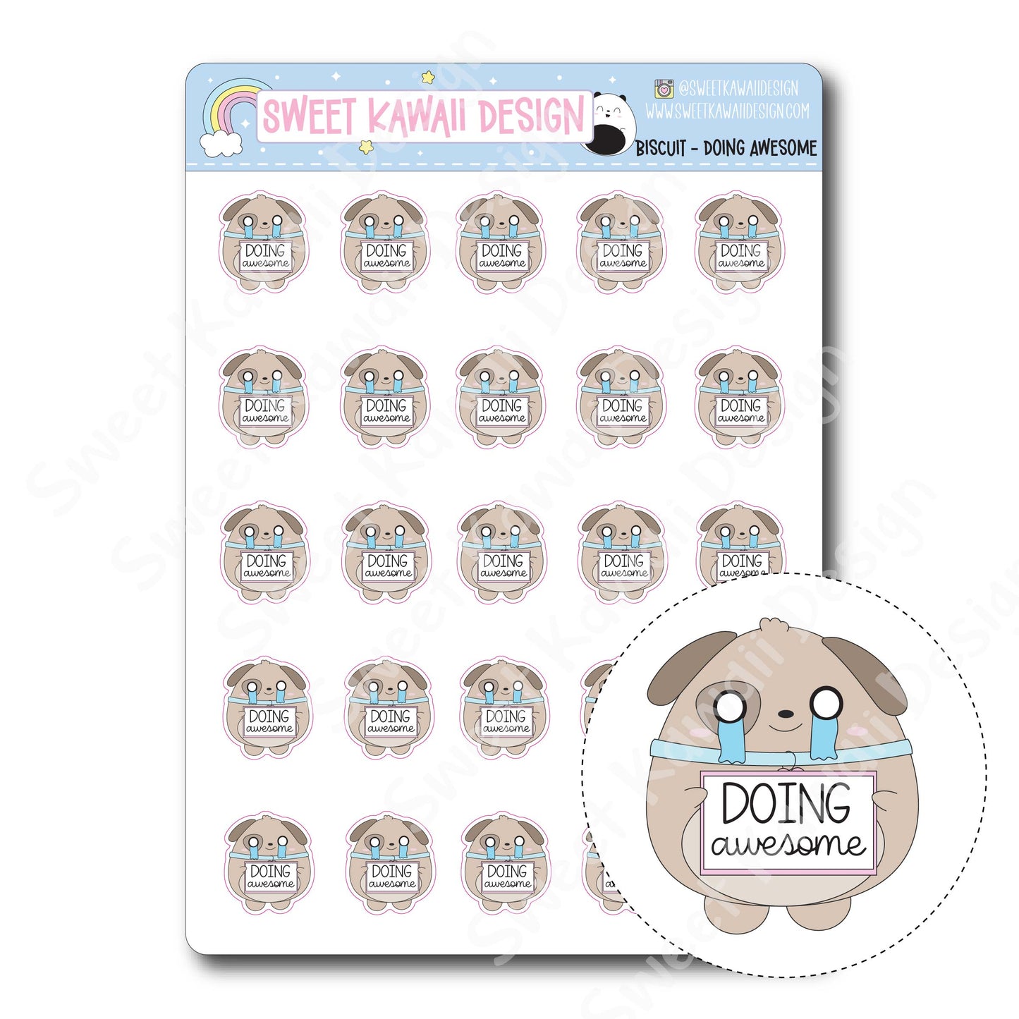 Kawaii Biscuit Stickers - Doing Awesome