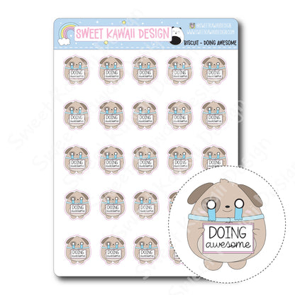 Kawaii Biscuit Stickers - Doing Awesome