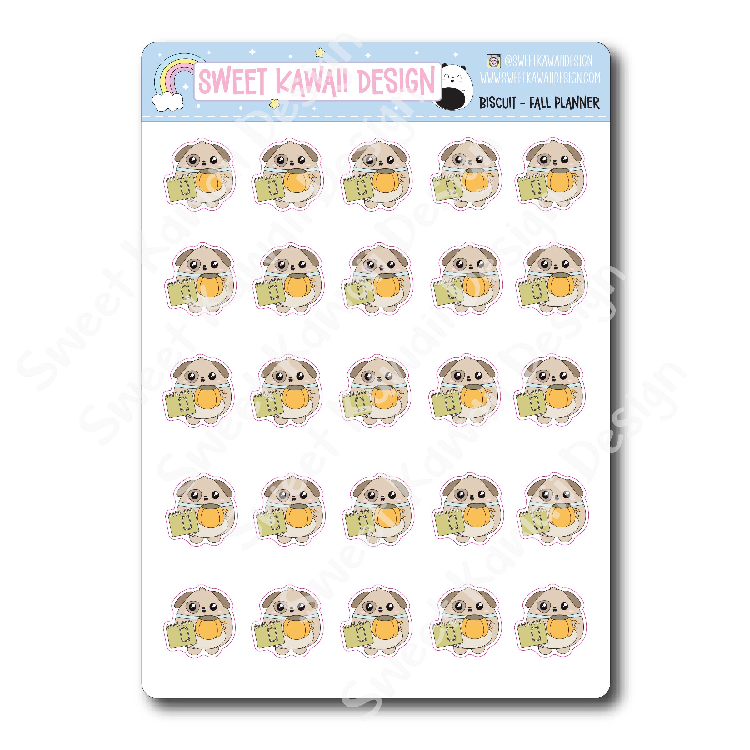 Kawaii Biscuit Stickers - Fall Planner