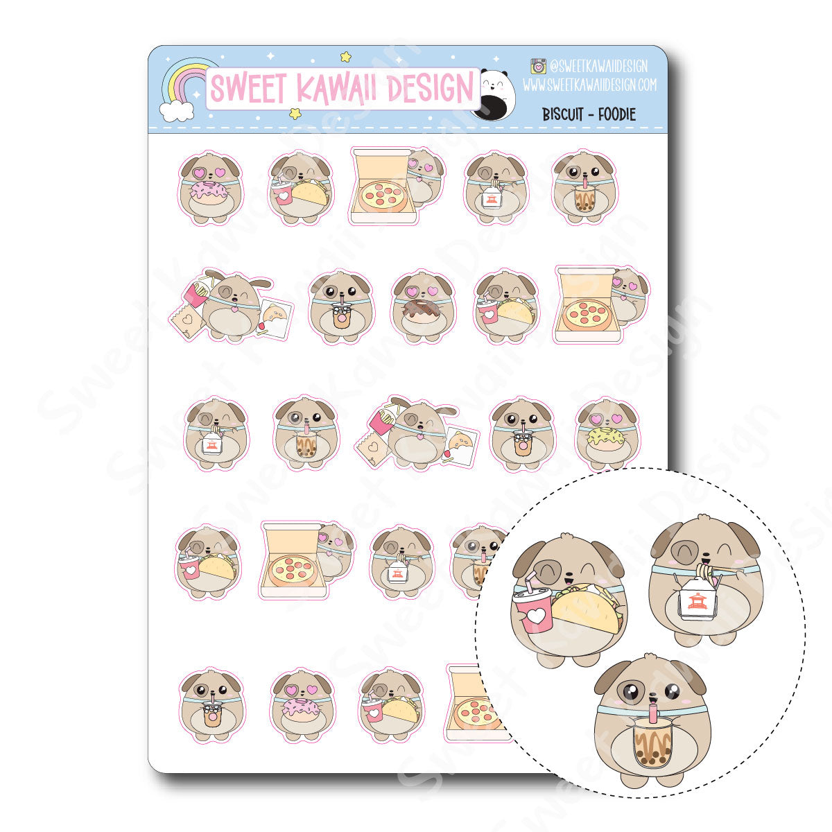 Kawaii Biscuit Stickers - Foodie