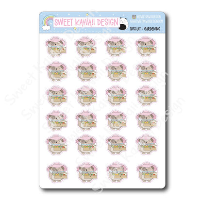 Kawaii Biscuit Stickers - Gardening