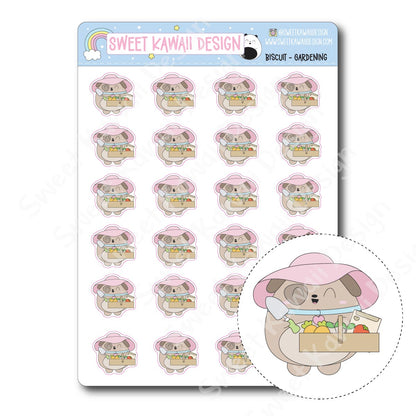 Kawaii Biscuit Stickers - Gardening