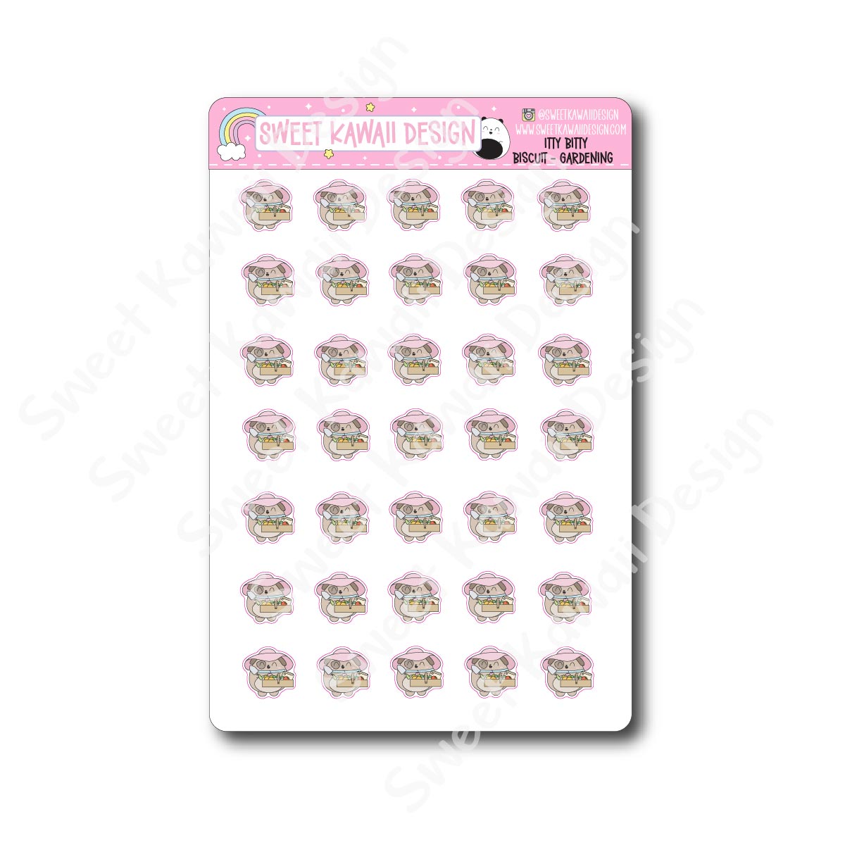 Kawaii Biscuit Stickers - Gardening