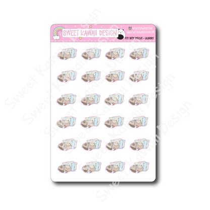 Kawaii Biscuit Stickers - Laundry