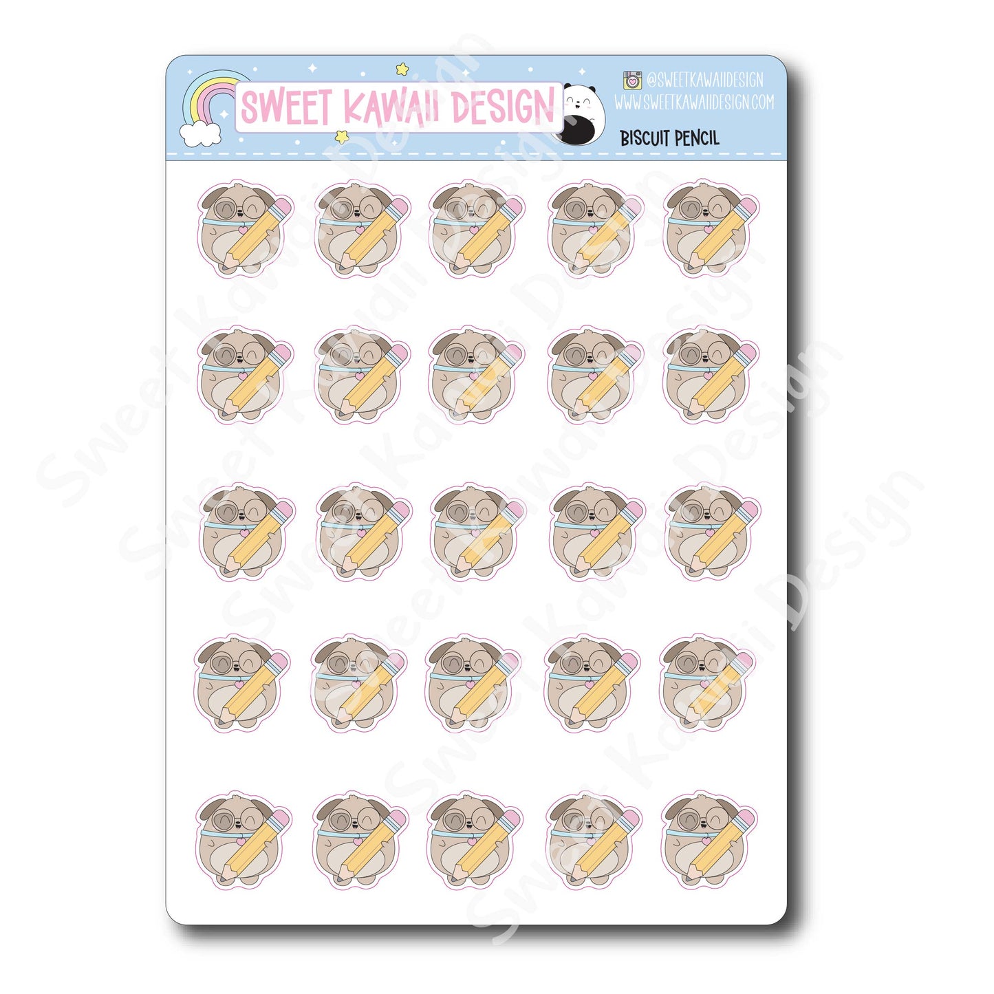 Kawaii Biscuit Stickers - Pencil