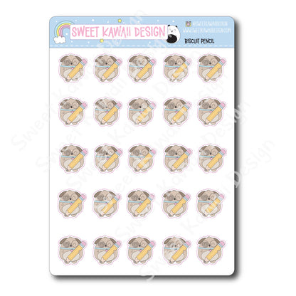 Kawaii Biscuit Stickers - Pencil