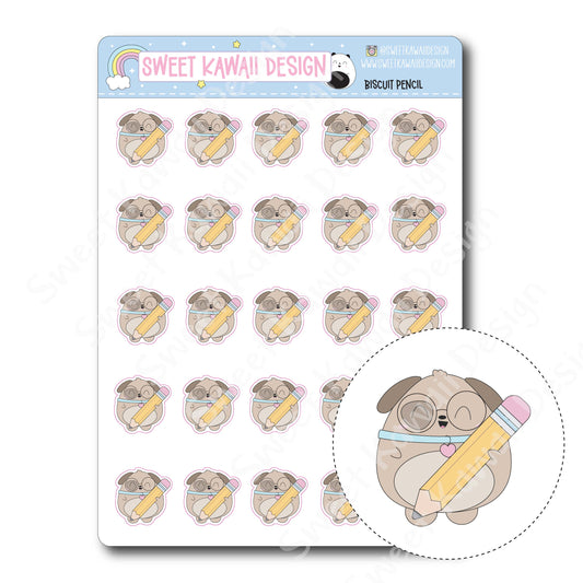 Kawaii Biscuit Stickers - Pencil