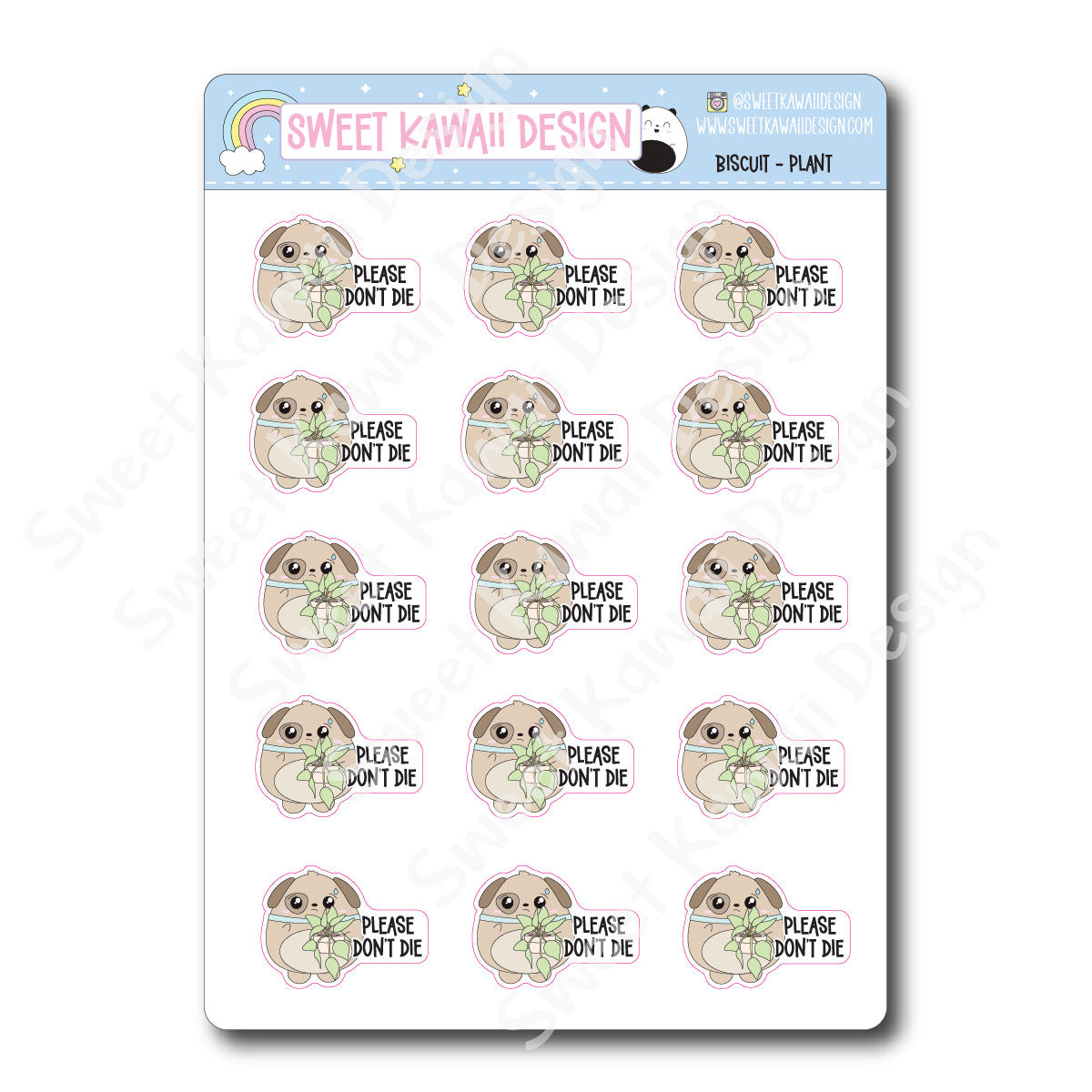 Kawaii Biscuit Stickers - Plant