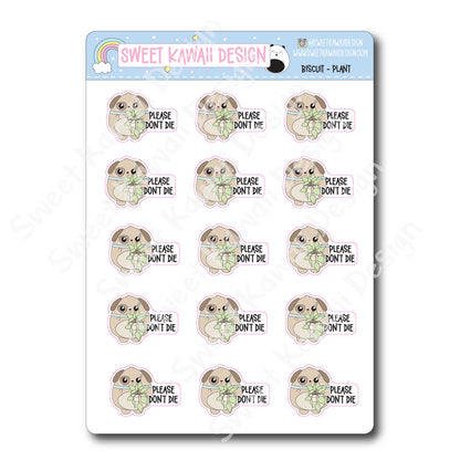 Kawaii Biscuit Stickers - Plant