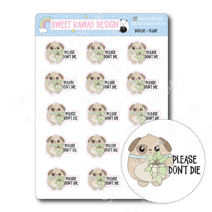 Kawaii Biscuit Stickers - Plant