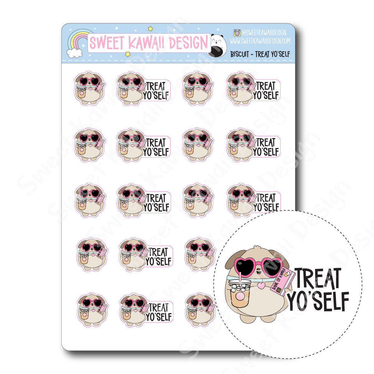 Kawaii Biscuit Stickers - Treat Yo' Self