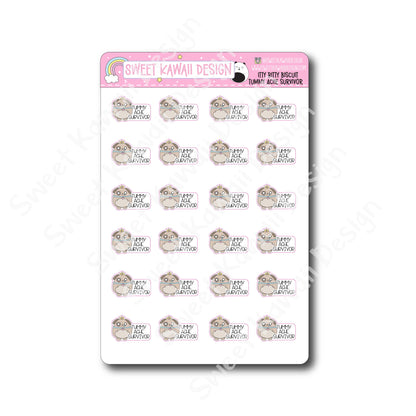 Kawaii Biscuit Stickers - Tummy Ache Survivor