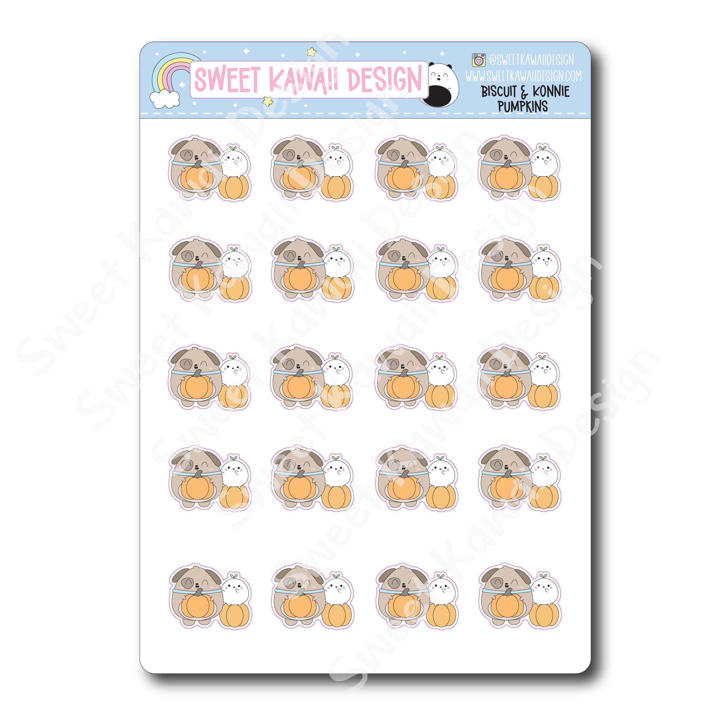 Kawaii Biscuit Stickers - Konnie Pumpkins