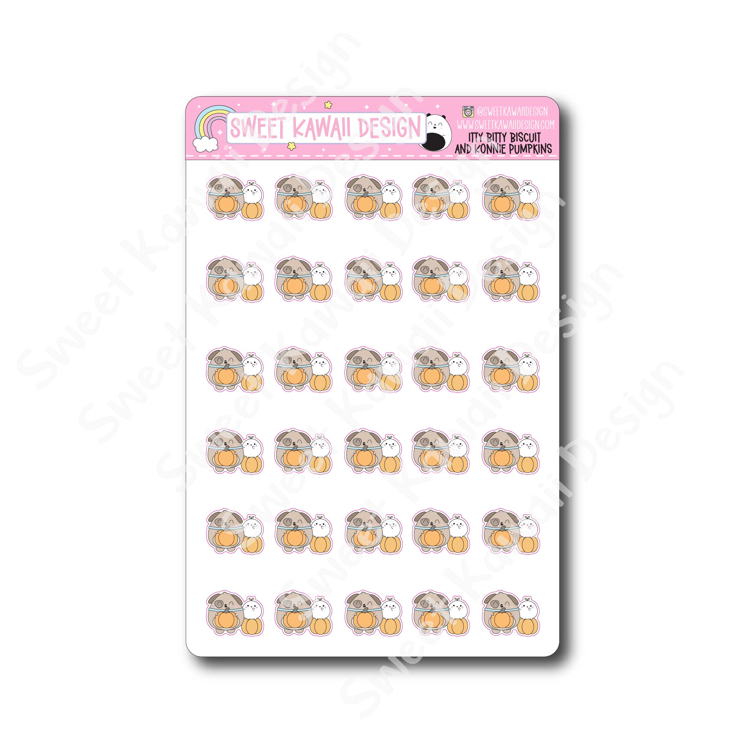 Kawaii Biscuit Stickers - Konnie Pumpkins