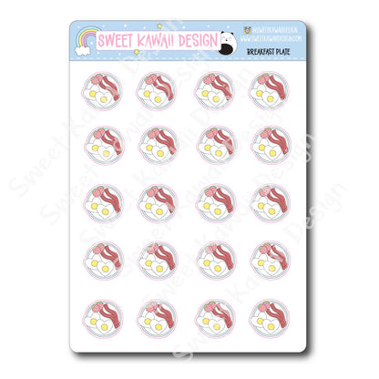 Kawaii Breakfast Plate Stickers