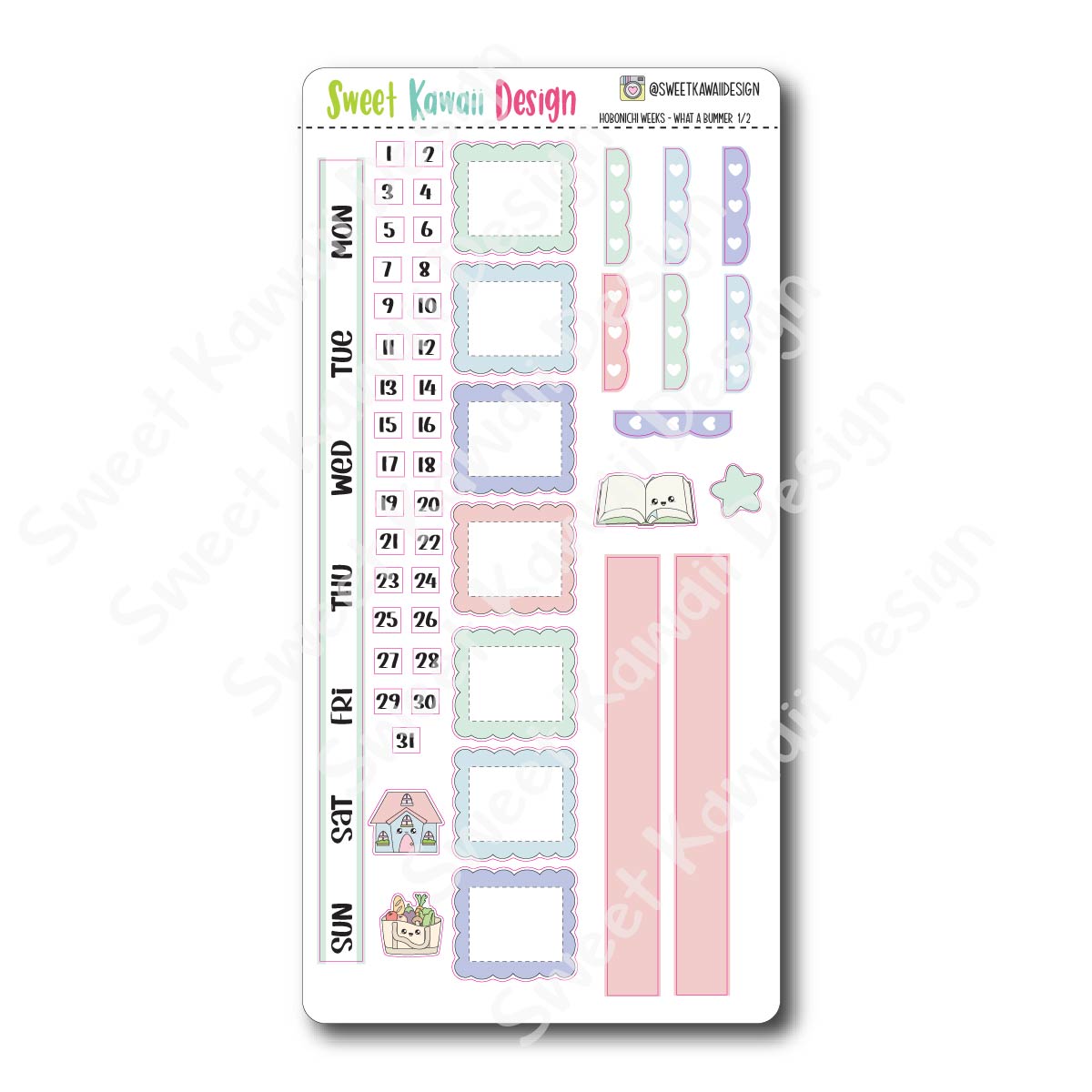 Kawaii Hobonichi Weeks Stickers - What a Bummer