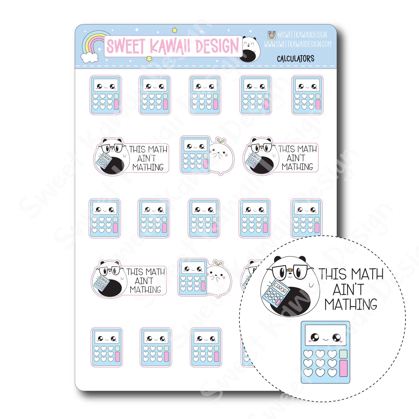 Kawaii Calculator Stickers