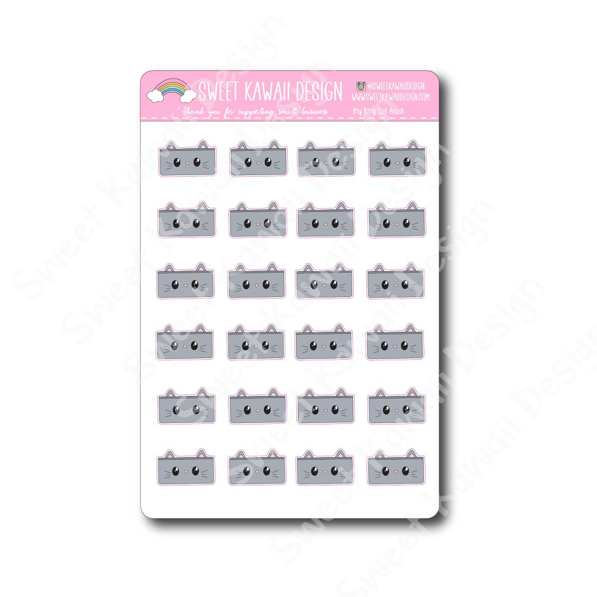 Kawaii Cat Pen Pouch Stickers