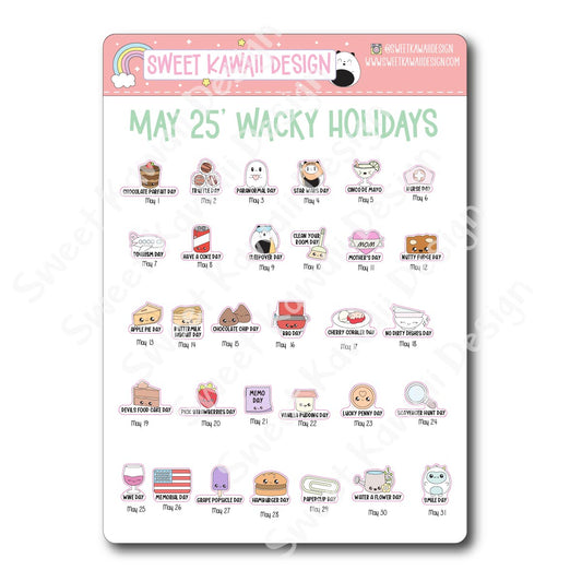 Itty Bitty Kawaii Celebrate the Day Stickers - May 2025