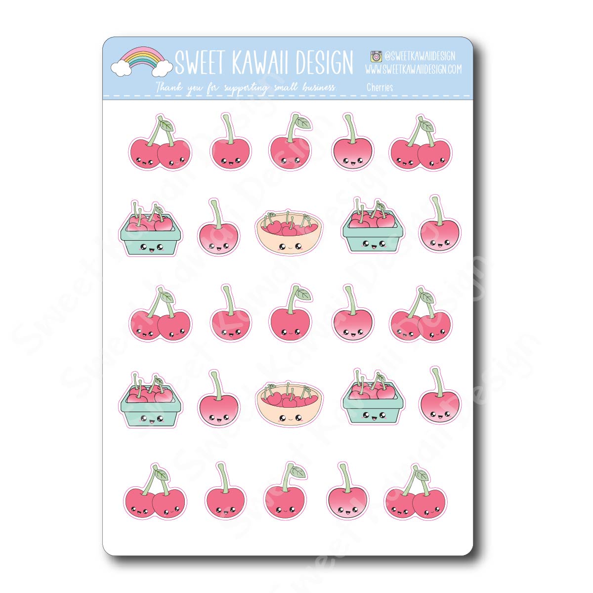 Kawaii Cherries Stickers