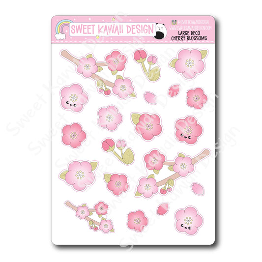 Kawaii Cherry Blossom Deco (LARGE) Stickers