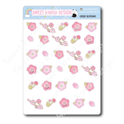 Kawaii Cherry Blossom Stickers