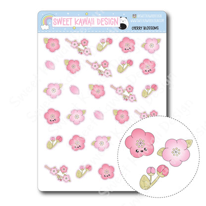 Kawaii Cherry Blossom Stickers