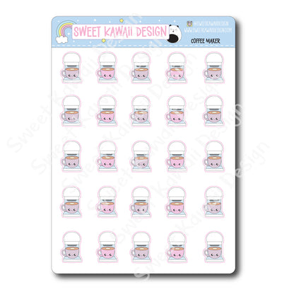 Kawaii Coffee Maker Stickers