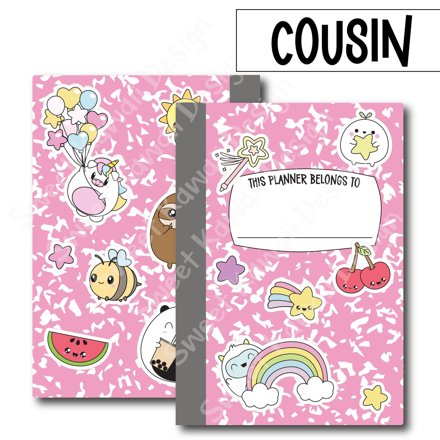 Hobonichi Cover Sticker - Composition Notebook - Cousin or A6