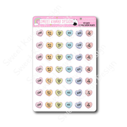 Kawaii Conversation Heart Stickers