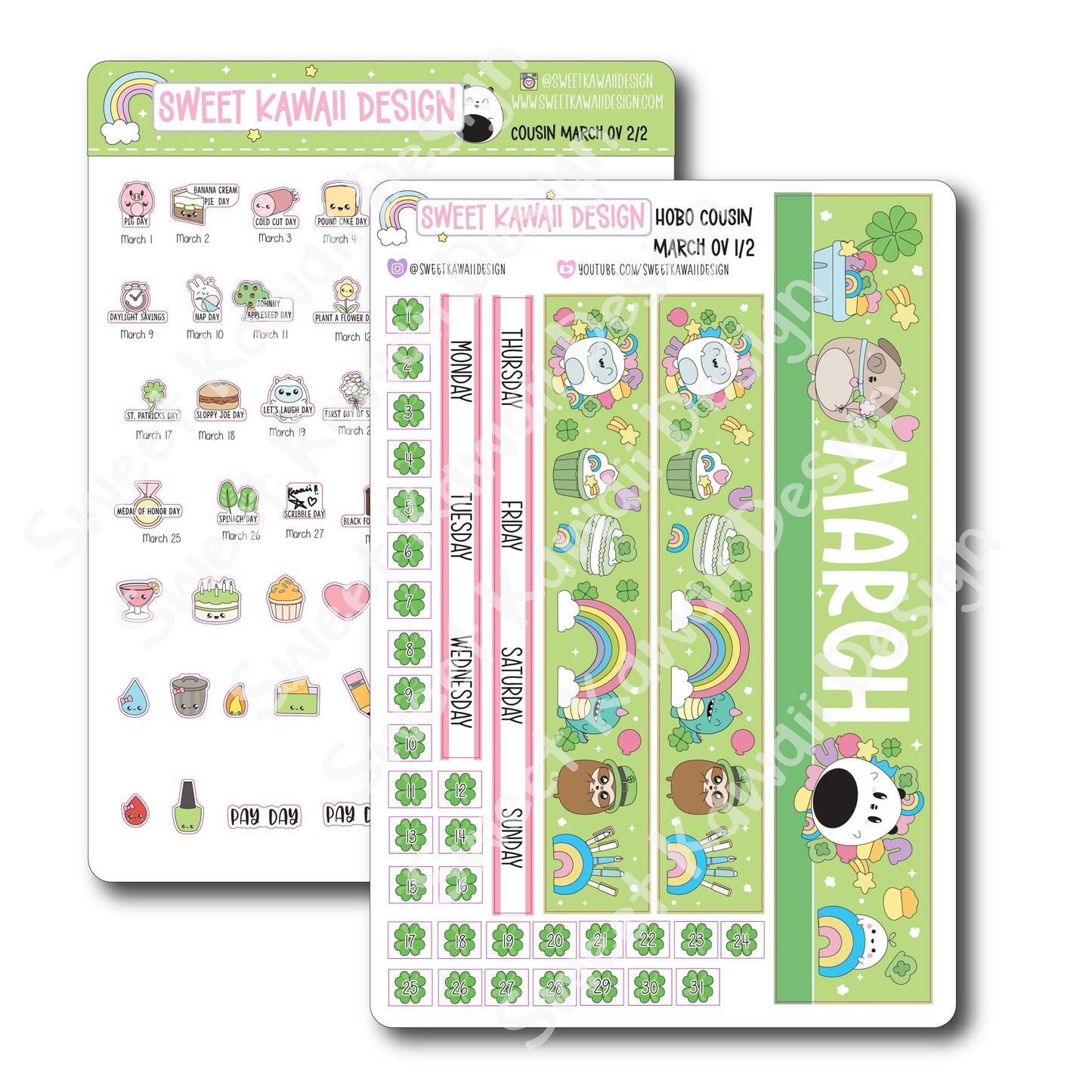 March 2025 Monthly Overview Stickers - Hobo COUSIN