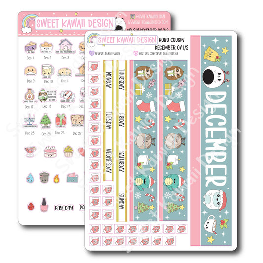 December 2024 Monthly Overview Stickers - Hobo COUSIN