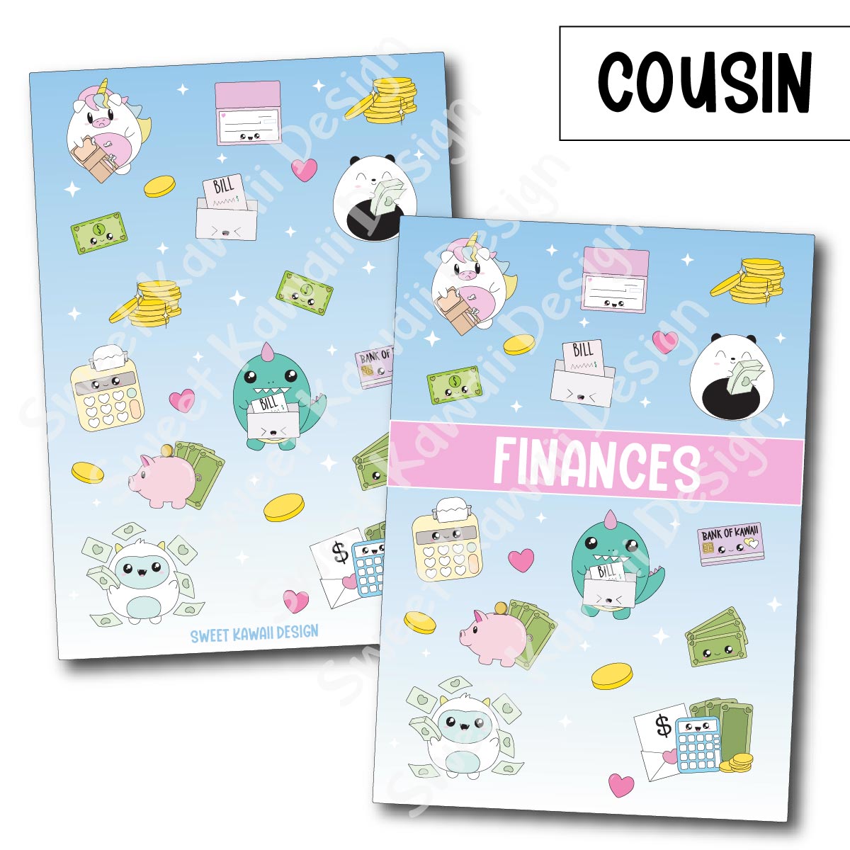 Planner Cover Stickers - Sizes Available - Finances