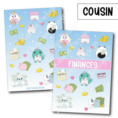 Planner Cover Stickers - Sizes Available - Finances