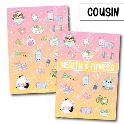 Planner Cover Stickers - Sizes Available - Health and Fitness