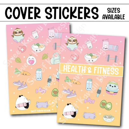 Planner Cover Stickers - Sizes Available - Health and Fitness