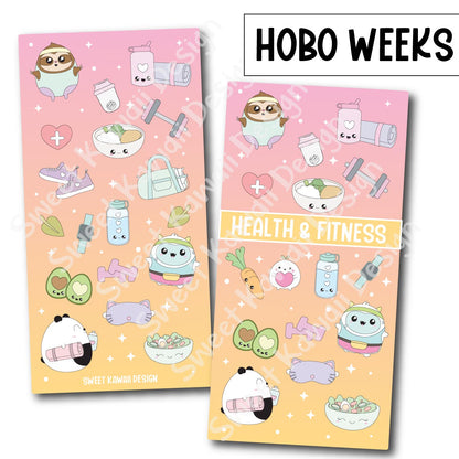 Planner Cover Stickers - Sizes Available - Health and Fitness