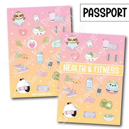 Planner Cover Stickers - Sizes Available - Health and Fitness